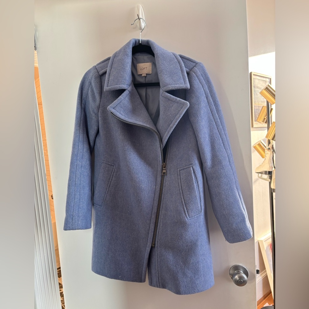 LOFT Ann Taylor Women's Light Blue Wool Coat